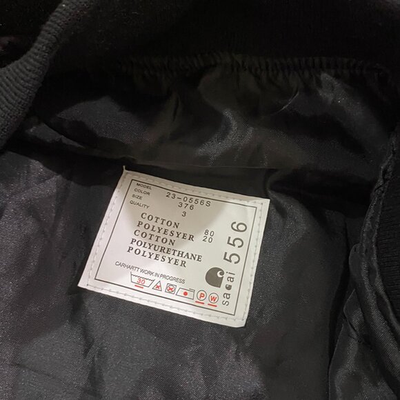 Sacai x Carhartt Black Workwear Jacket Men's Size L - Picture 9 of 11